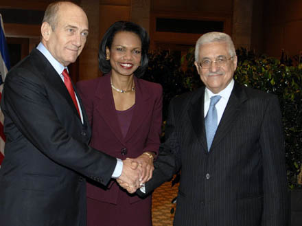 Olmert Condoleezza Rice Abbas Jerusalem Nahostkonflikt