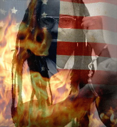 mumia abu-jamal US-flag on fire Heinrici