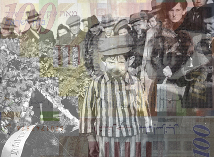 Gedenkveranstaltung in Buchenwald Geld Junge in KZ-Kleidung Collage: Christian Heinrici