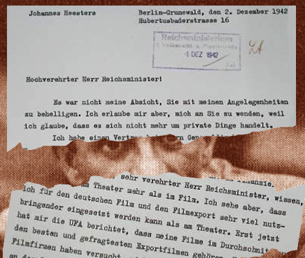 Brief an Goebbels Johannes Heesters Ausstellung Montagte: Christian Heinrici
