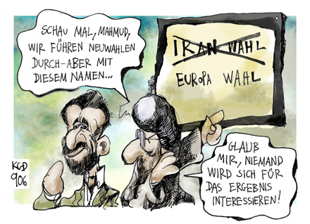 "Neuwahlen im Iran?", Kostas Koufogiorgos