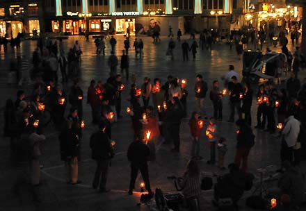 peacezeichen auf der domplatte