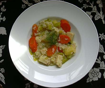 Wintergem�setopf, M�hren, Sellerie, Lauch und Kartoffeln mit Reis