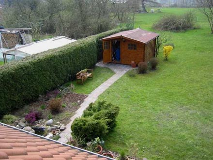 Die vern�nftigste L�sung: jeder schneidet seine Seite der Hecke