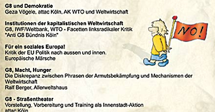 Programmausschnitt des K�lner G8-Protestgipfels