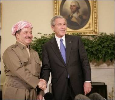 Zu Besuch bei Bush: Massoud Barzani, Pr�sident der kurdischen Regionalregierung im Irak