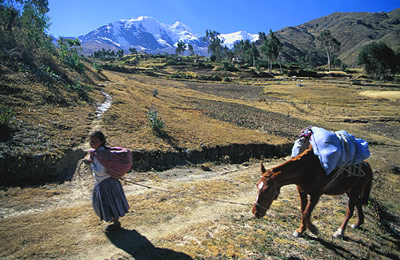Unter dem Gletscherberg Illimani